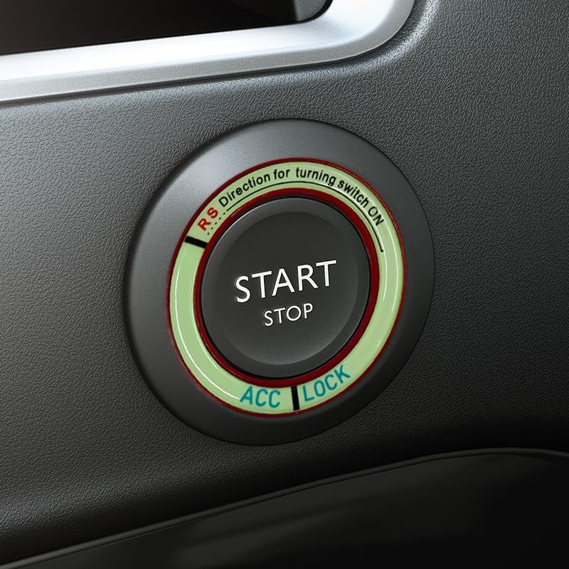 Luminous Car Engine Start Ring Sticker, Car Key Ignition & Knob Trim Ring Red