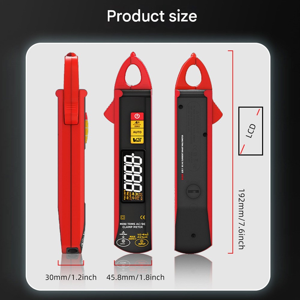 BSIDE UX1 Mini Clamp Meter Digital AC DC Current Voltage Temperature Multimeter