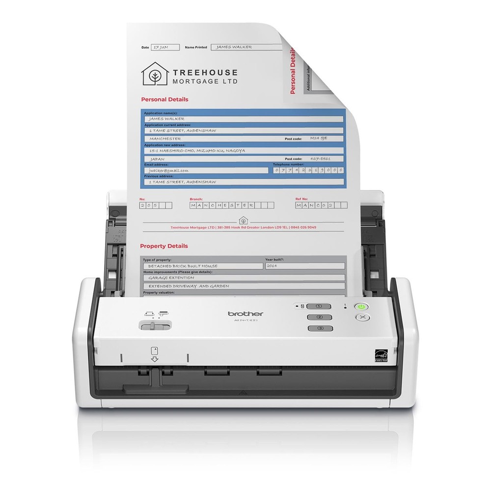Brother ADS-1300 Compact Desktop Scanner, Single-Pass Duplex, 30ppm, USB-C,