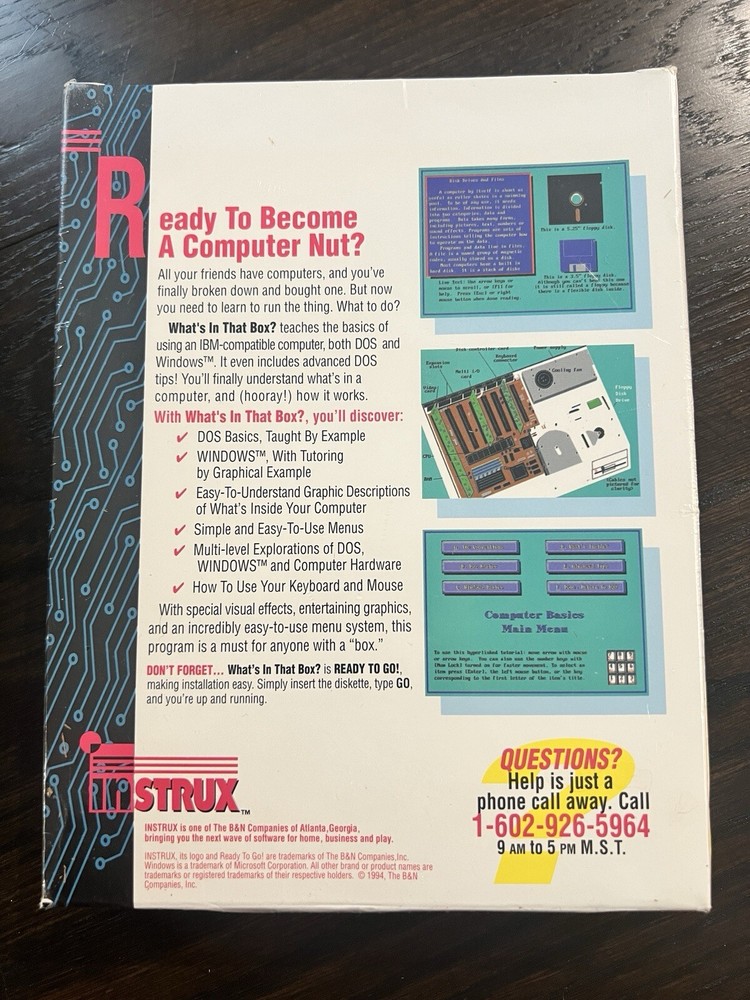 What's In That Box? 1994 A Lesson In Computer Basics PC Version NEW SEALED 3.5”