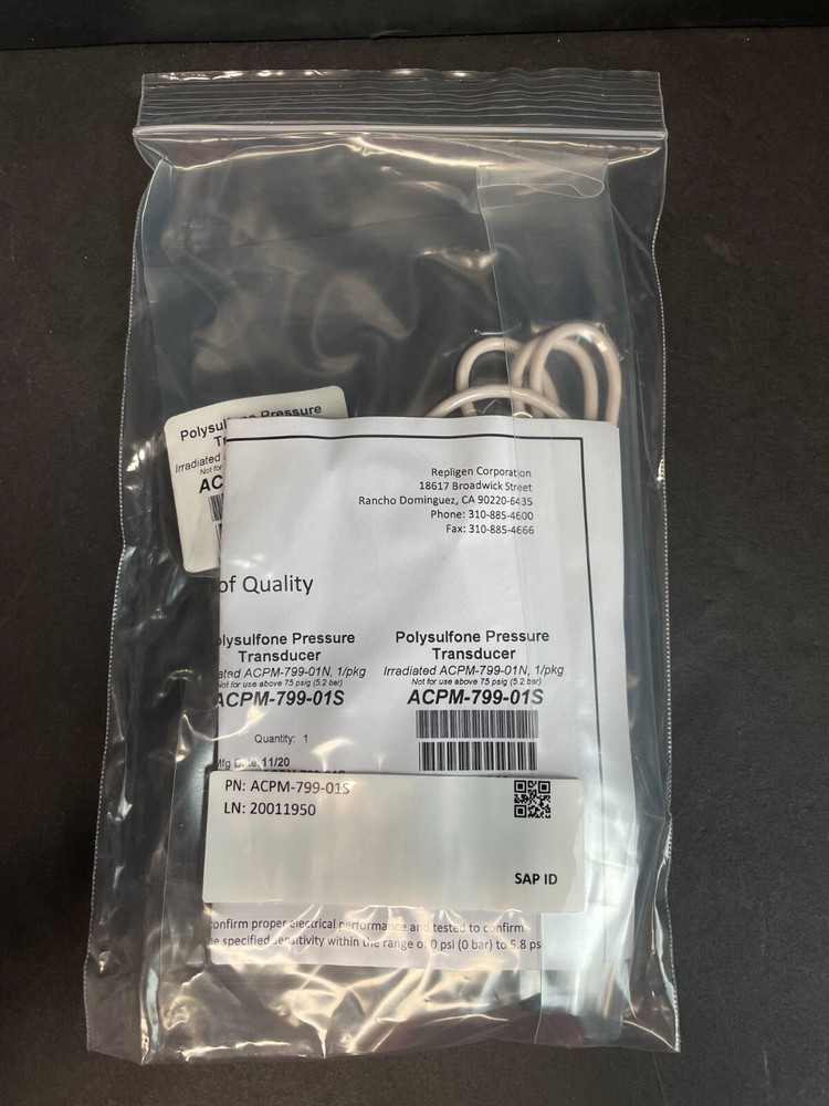 Repligen Pressure Transducer Polysulfone Sterile 2 Transducers