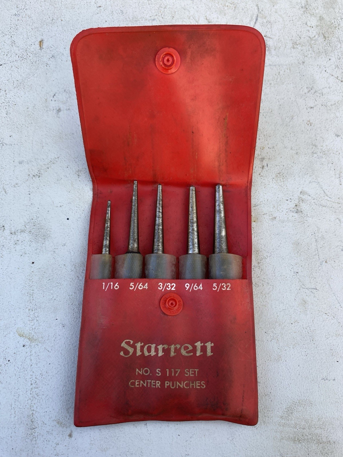 Starrett S117 5pc Center Punch Set 1/16” - 5/32”