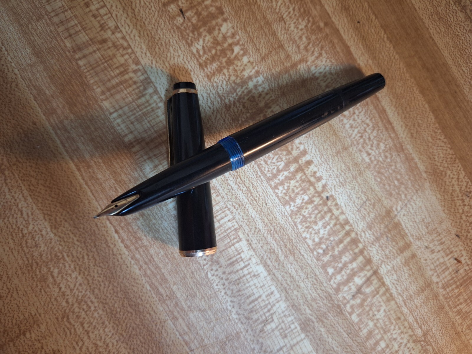 Vintage 1960's Montblanc Lead Crystal Hand Cut Inkwell and Black Base - Used