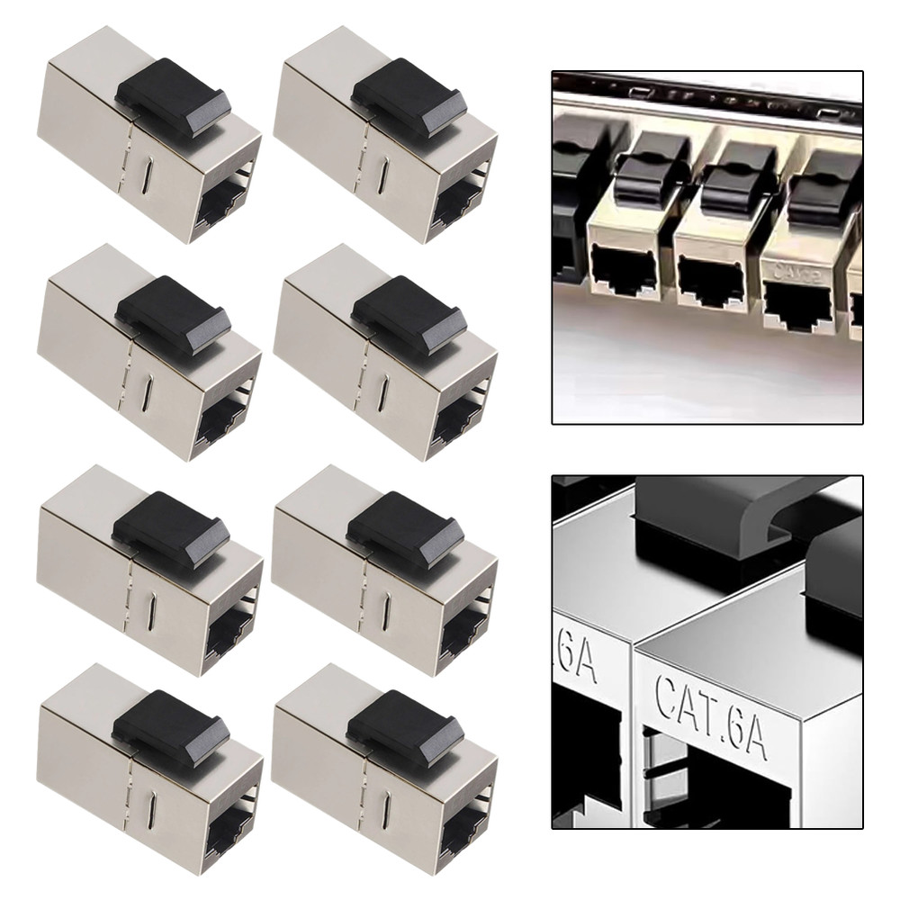4pcs Stainless Steel CAT6A Shielding Module for Ethernet Installations