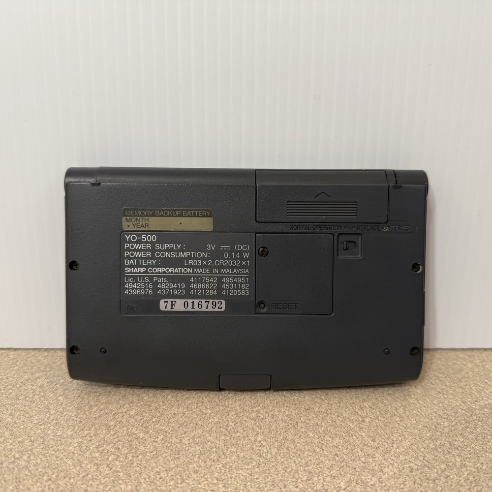 Vintage Sharp YO-500 Electronic Organizer with 128 KB memory