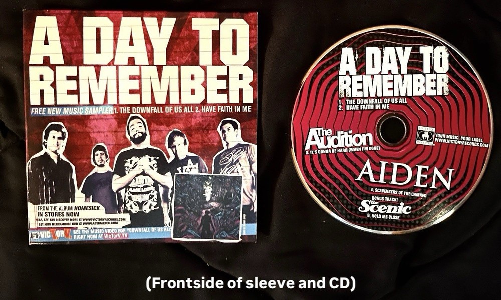 A Day To Remember Signed Laminate (2013) + Picks + Homesick Music Sampler (2009)