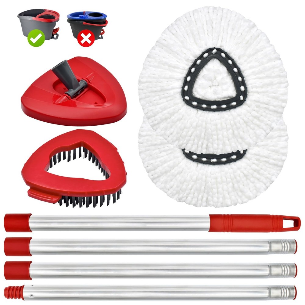 Spin Mop Head, Mop Replacement Handle,Brush,Base Compatible with O Cedar 1 Ta...