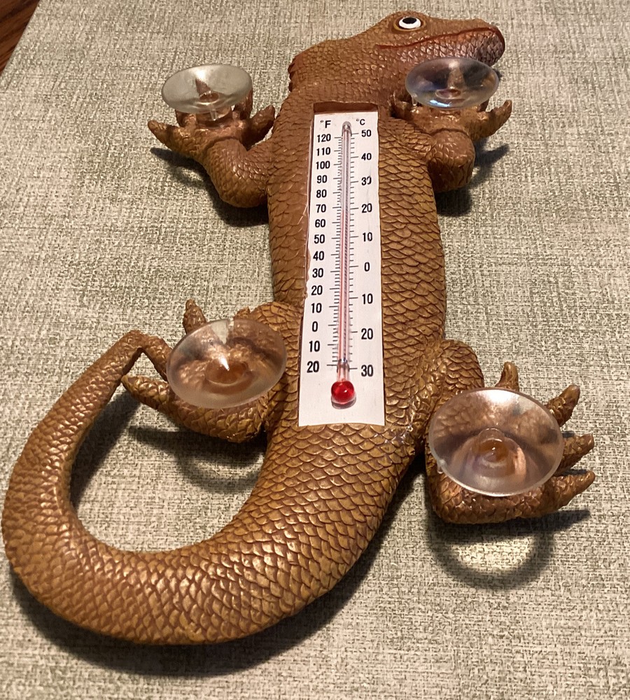 Brown Climbing Gecko Window Thermometer