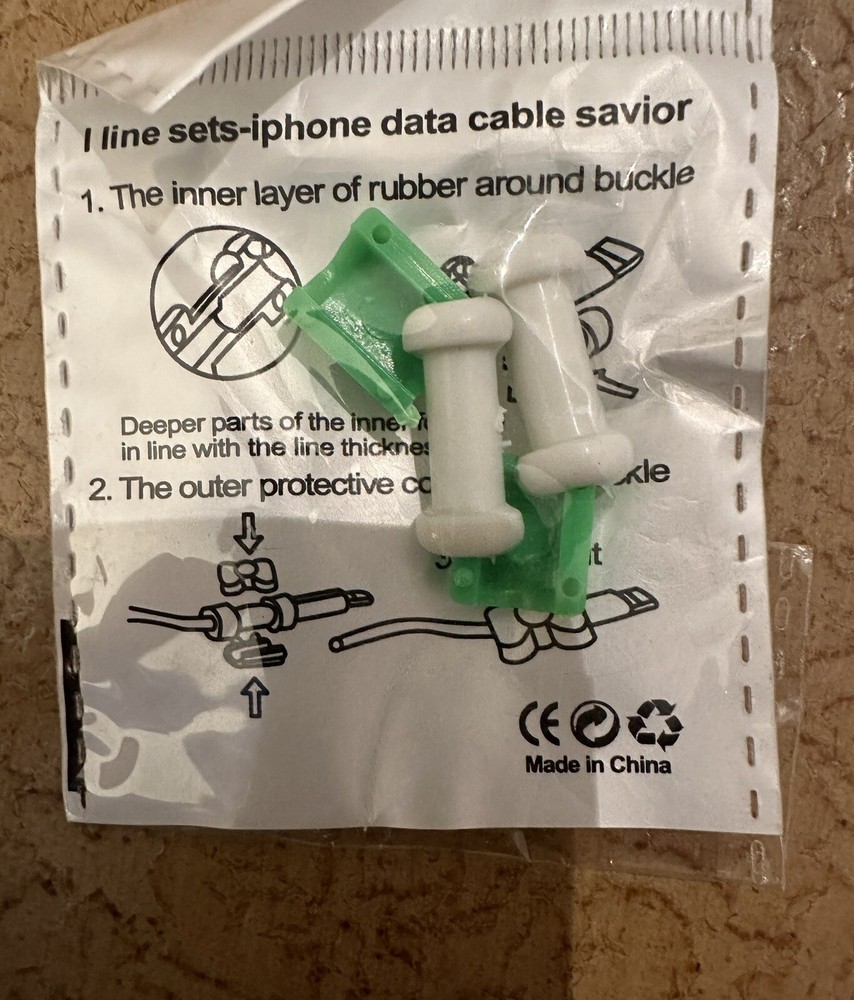 Cable Protector Line Sets Data Cable Savior for iphone - White Green
