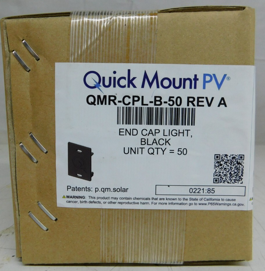 1 - 50 CT Quick Mount PV, QMR-CPL-B-50, Black End Cap Light