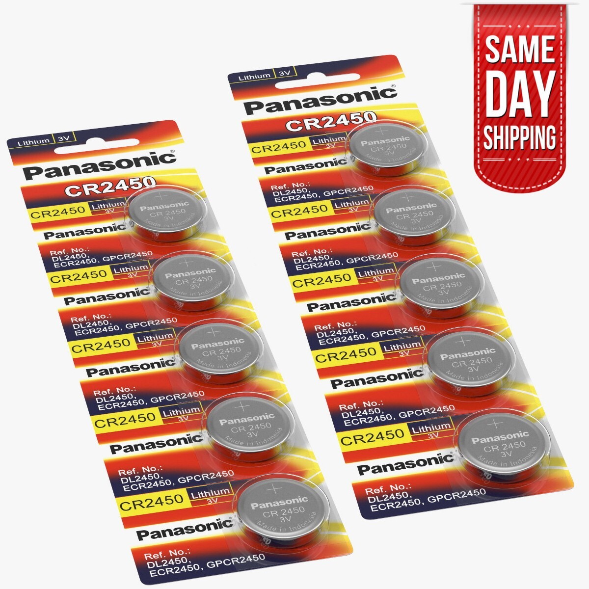 LOT 2-5-10NEW Panasonic LITHIUM BATTERY ECR2450 CR2450 BR2450 2450 3VButton Cell