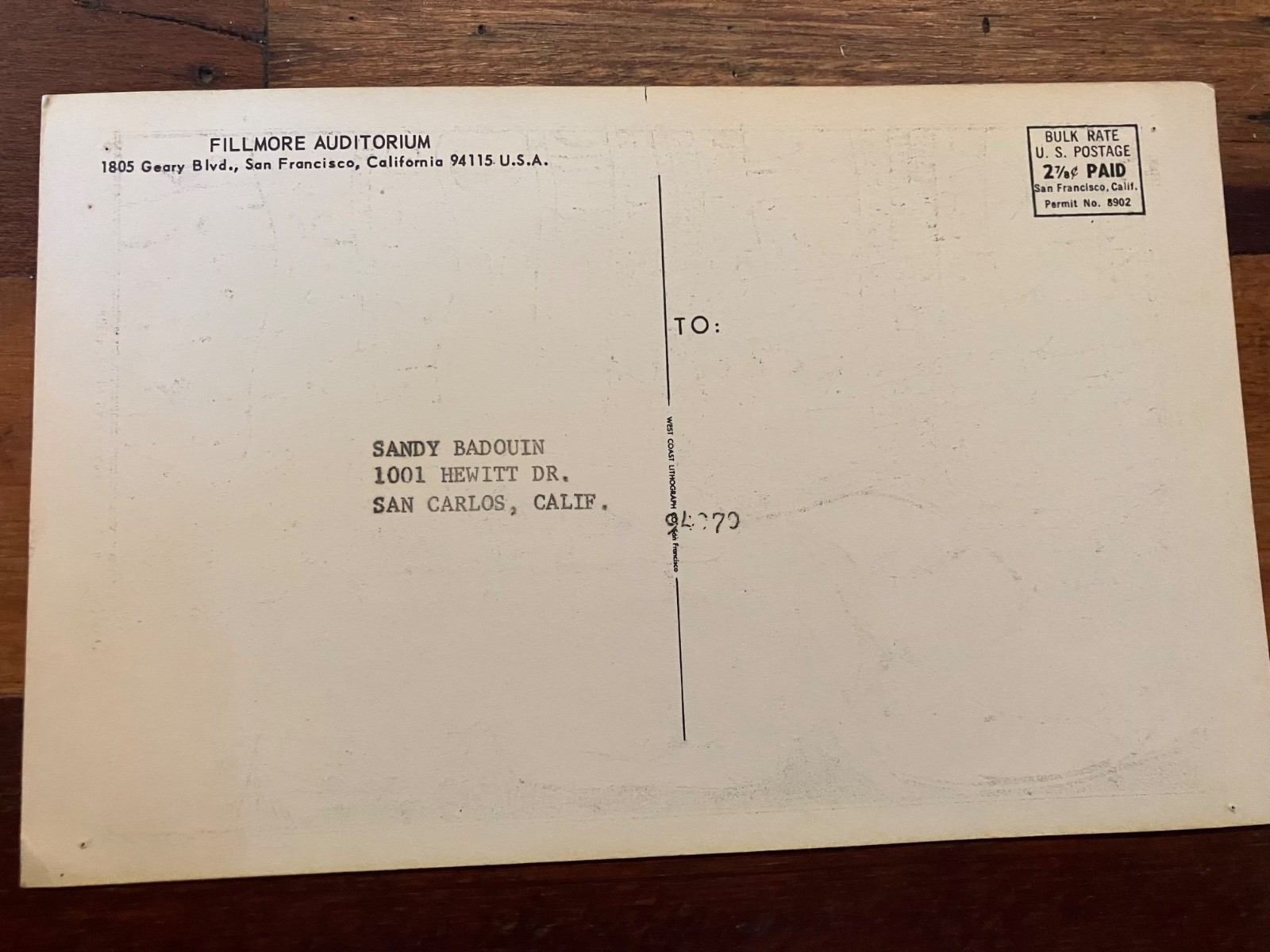 Fillmore Postcard Handbill Grateful Dead Chuck Berry Mar 1967 Artist Wes Wilson