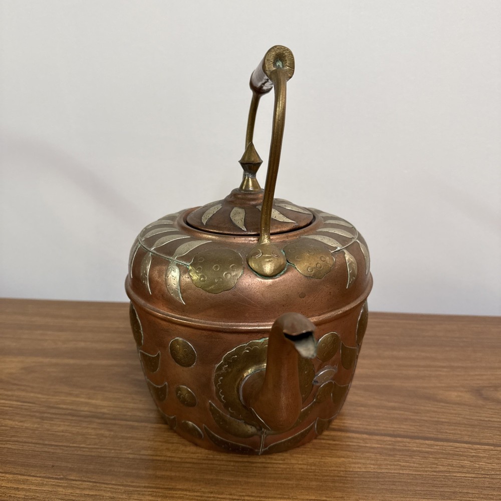 Antique Copper And Brass Teapot/ Kettle