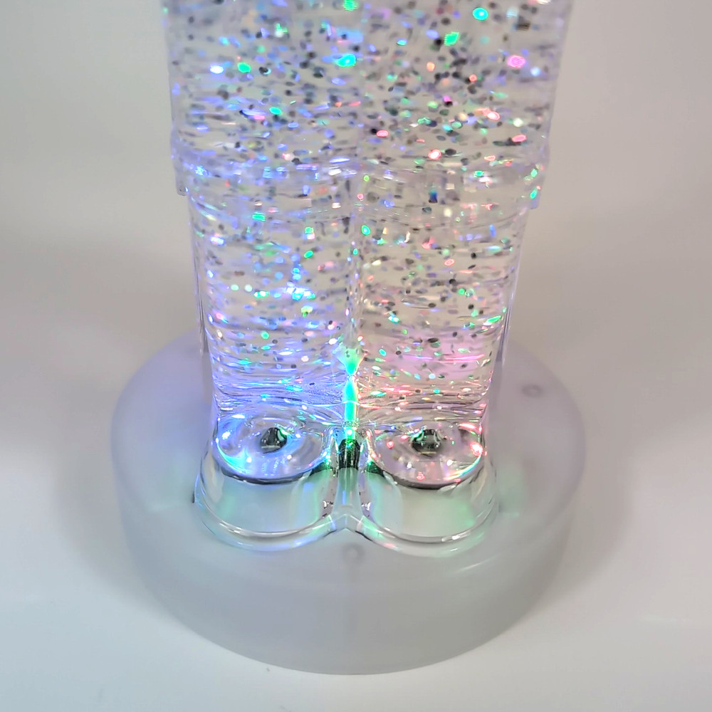 Large 12" Nutcracker LED Acrylic Glitter Motion Globe Light Table Mantel Holiday