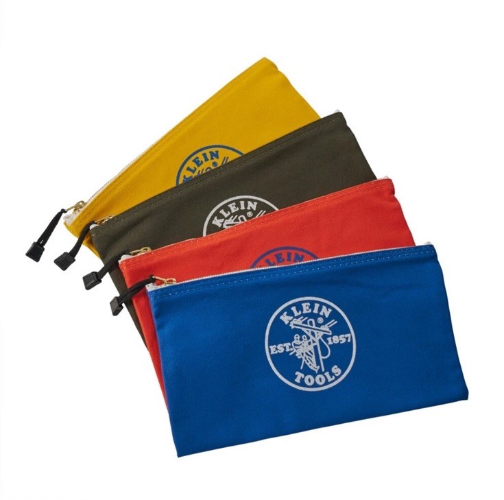 Klein Tools 5140 Canvas Zipper Bags, 4-Pack