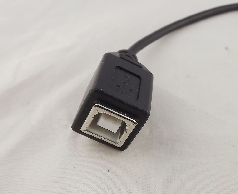 USB 2.0 B Female To Down Angle USB B Male Printer Short Data Cable Adapter 1ft