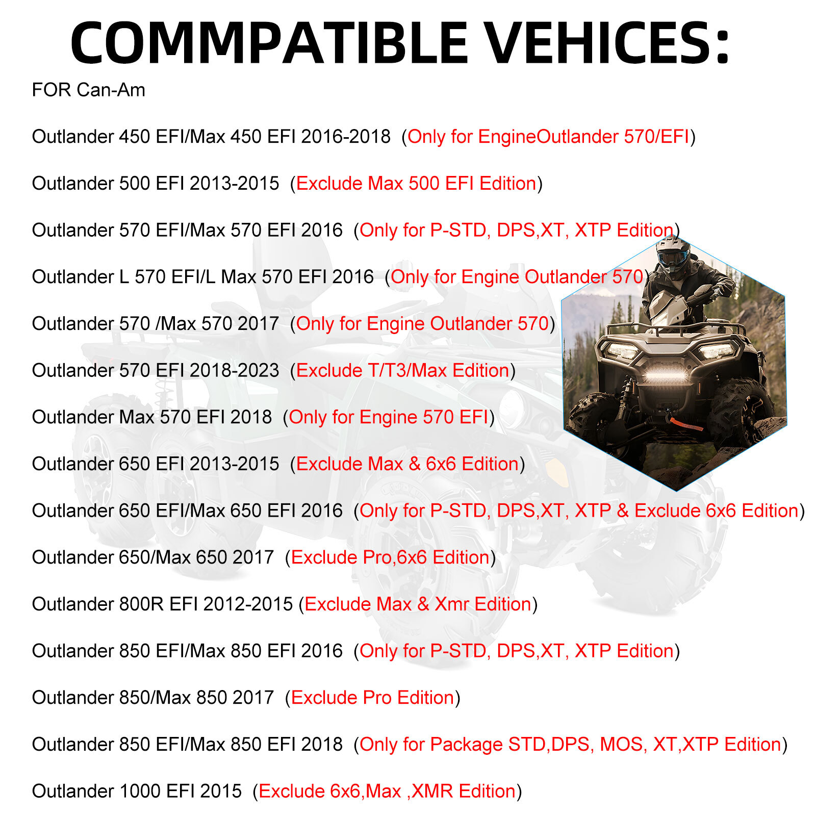 Rear Propeller Drive Shaft for Can-Am Outlander 570 EFI 2016-23 /Max 570 2016~18