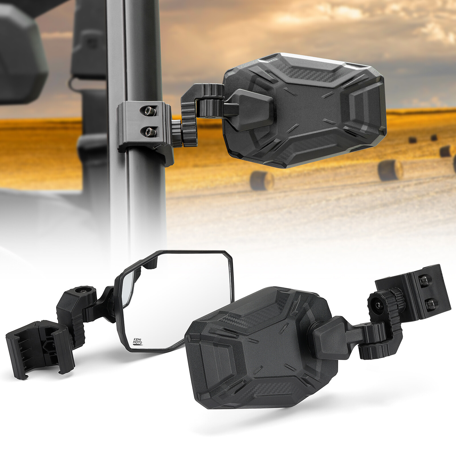 UTV Rear View Side Mirrors Breakaway For Polaris Ranger General Can-Am Defender