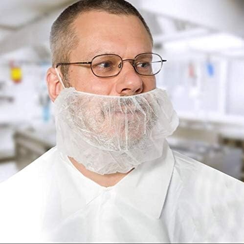 18" White Beard Covers Disposable Hair Nets Latex-Free - Clearance Stock
