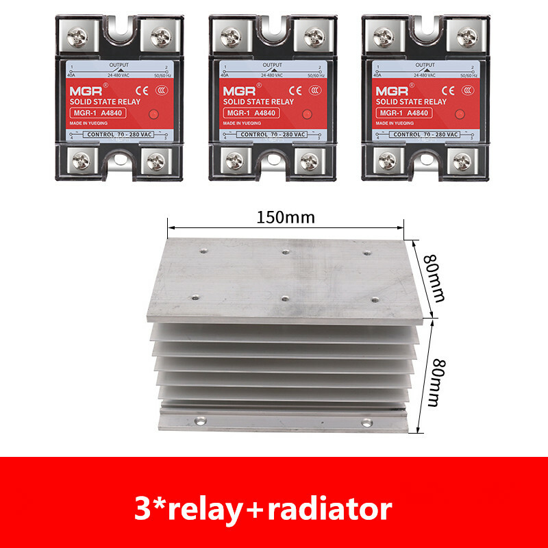 MGR-1 A4840 single-phase solid state relay with radiator 40A AC-AC SSR-40AA