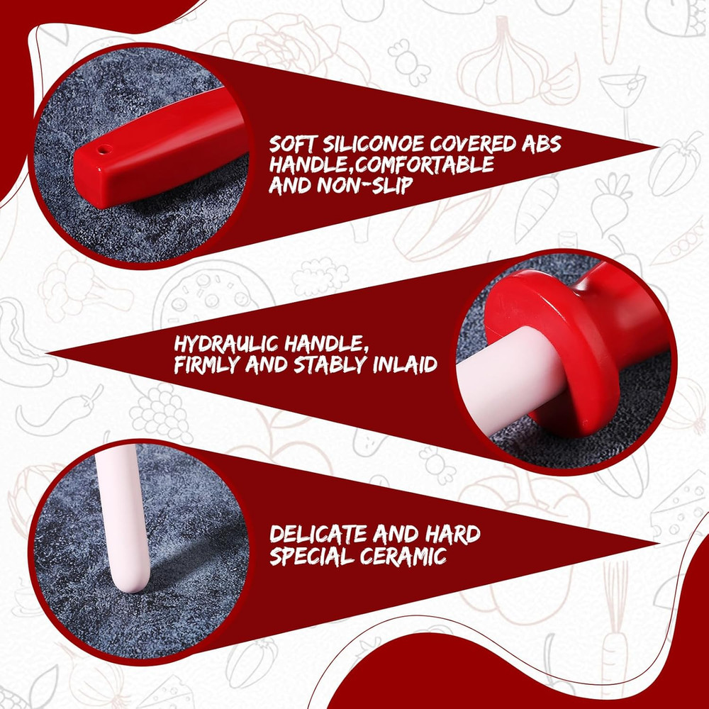 11 Inch Ceramic Sharpening Rod Lightweight Durable Knife Sharpener with Handle