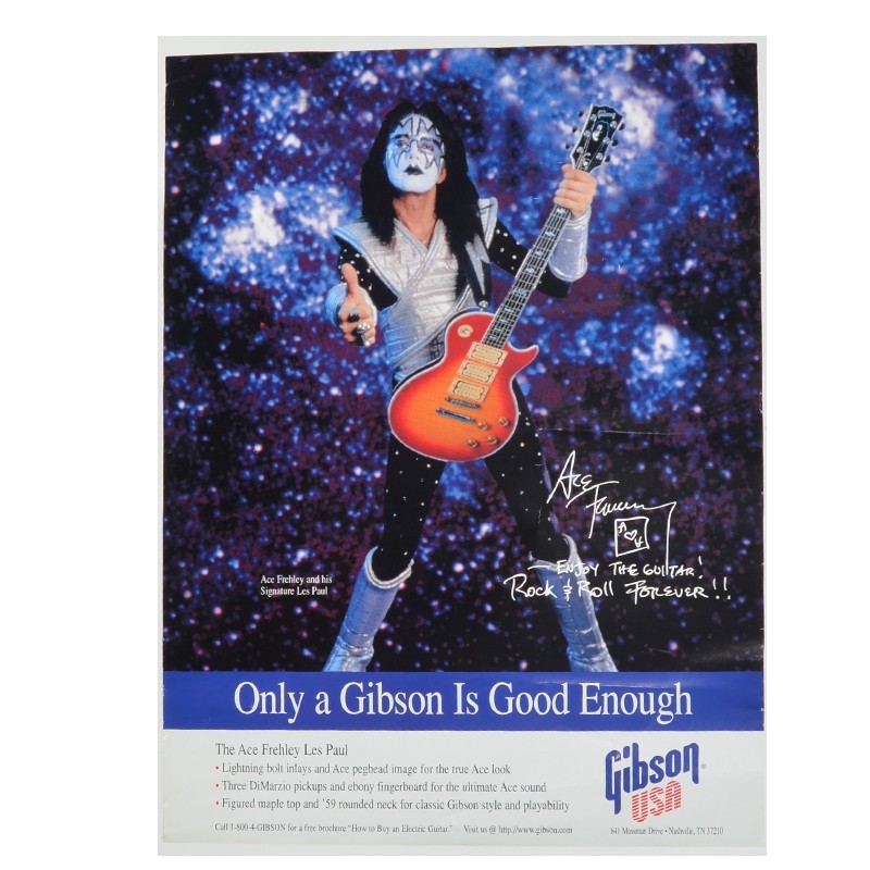Poster KISS Ace Frehley Gibson Guitars Promo 1996-97  18X24 Ships Free In USA