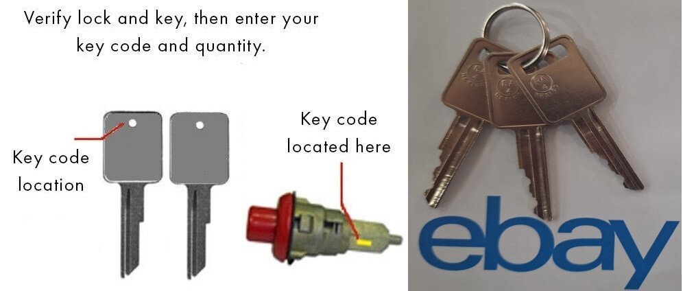 K034   3- New Weather Guard Tool box keys cut to code K034