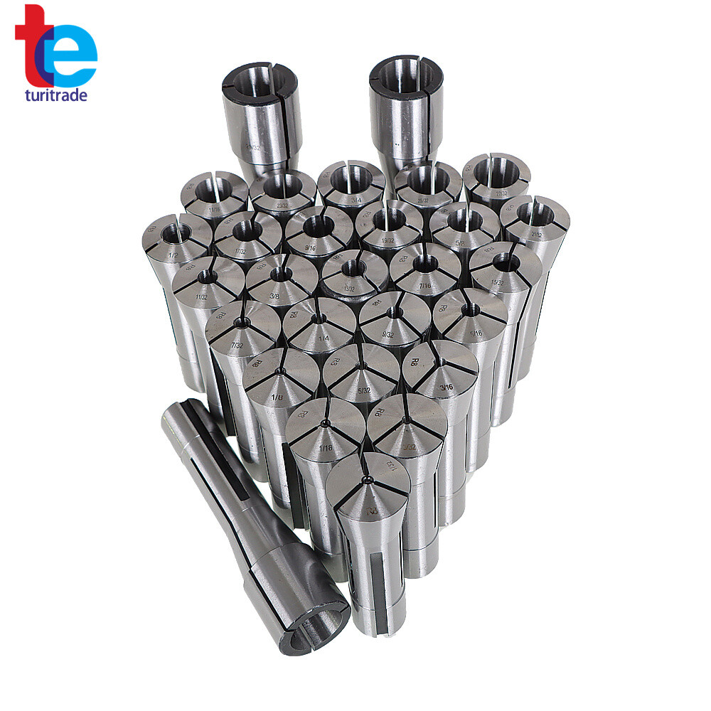 29Pcs R8 Spring Collet Set Fractional 1/32" To 1" High Precision for Bridgeport