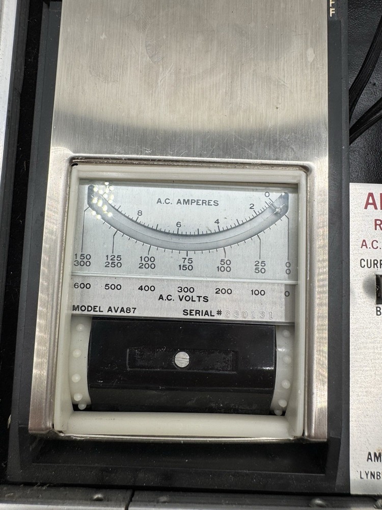Vintage Amprobe Ac Volt Ammeter Recorder Model AVA87 w/ Case-Untested Powers On