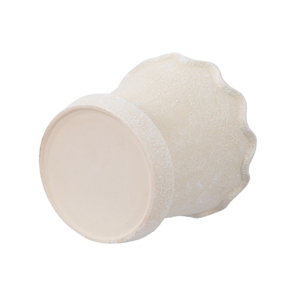 Wave Ceramic Planter Pot Cream 8 inch