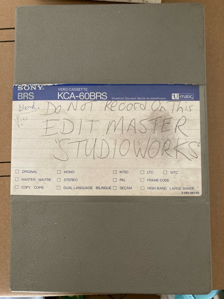 Edit Master Studioworks 3/4" U-Matic Broadcast Master Video Tape Read Descriptio