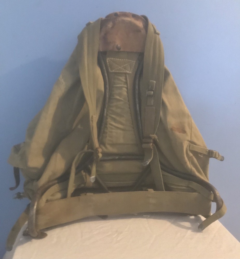 WWII US Army M1941 10th Mountain Division Backpack Rucksack & Frame w/10 on Face