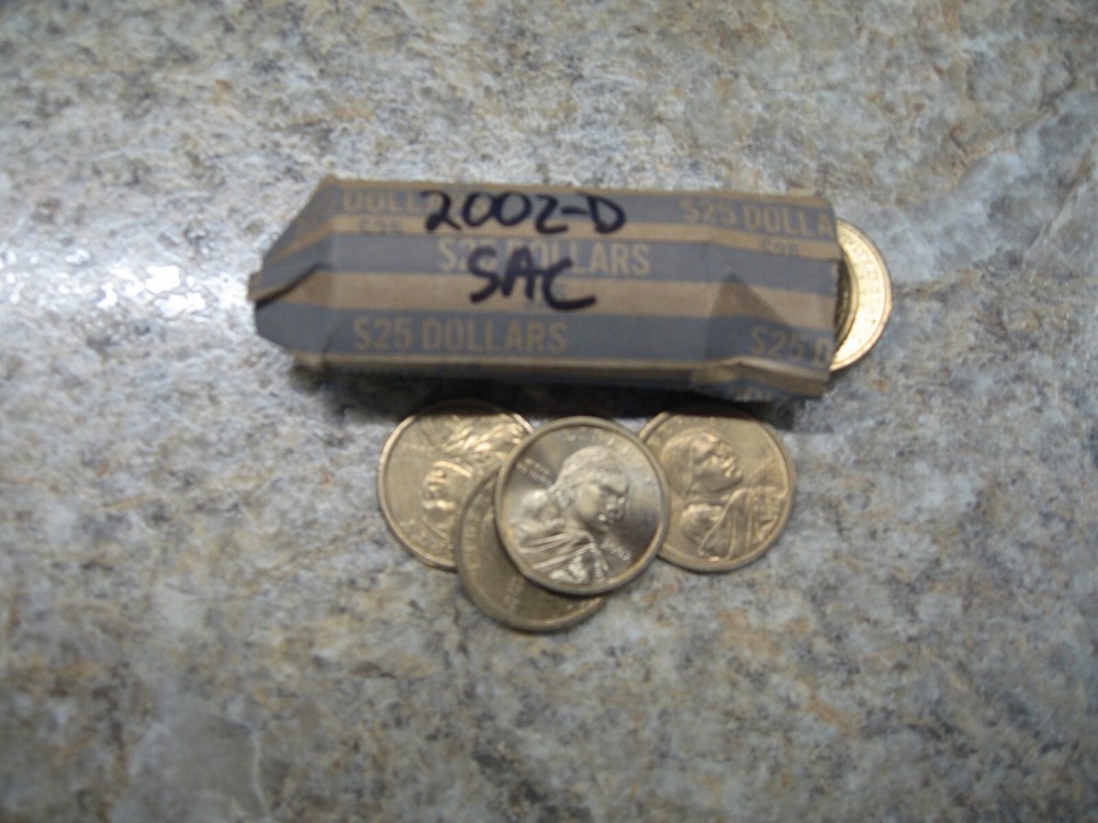 Roll (25 Coins) 2002-D SACAGAWEA Dollars
