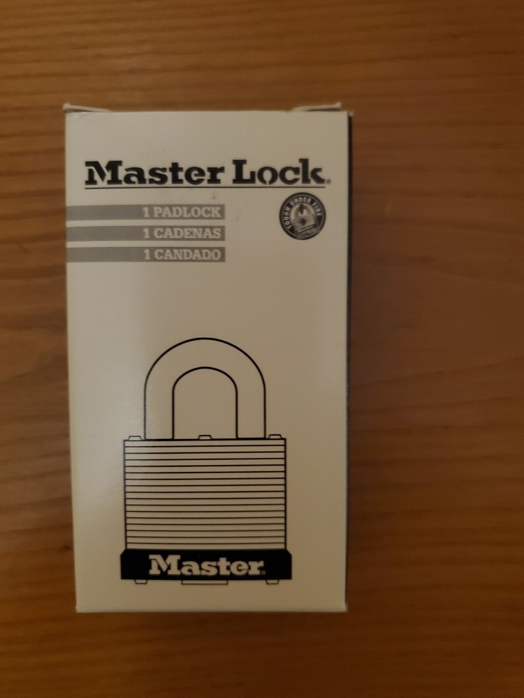 MASTER LOCK 6001LFUS Keyed Padlock, 3/4 in,Rectangle,Gold
