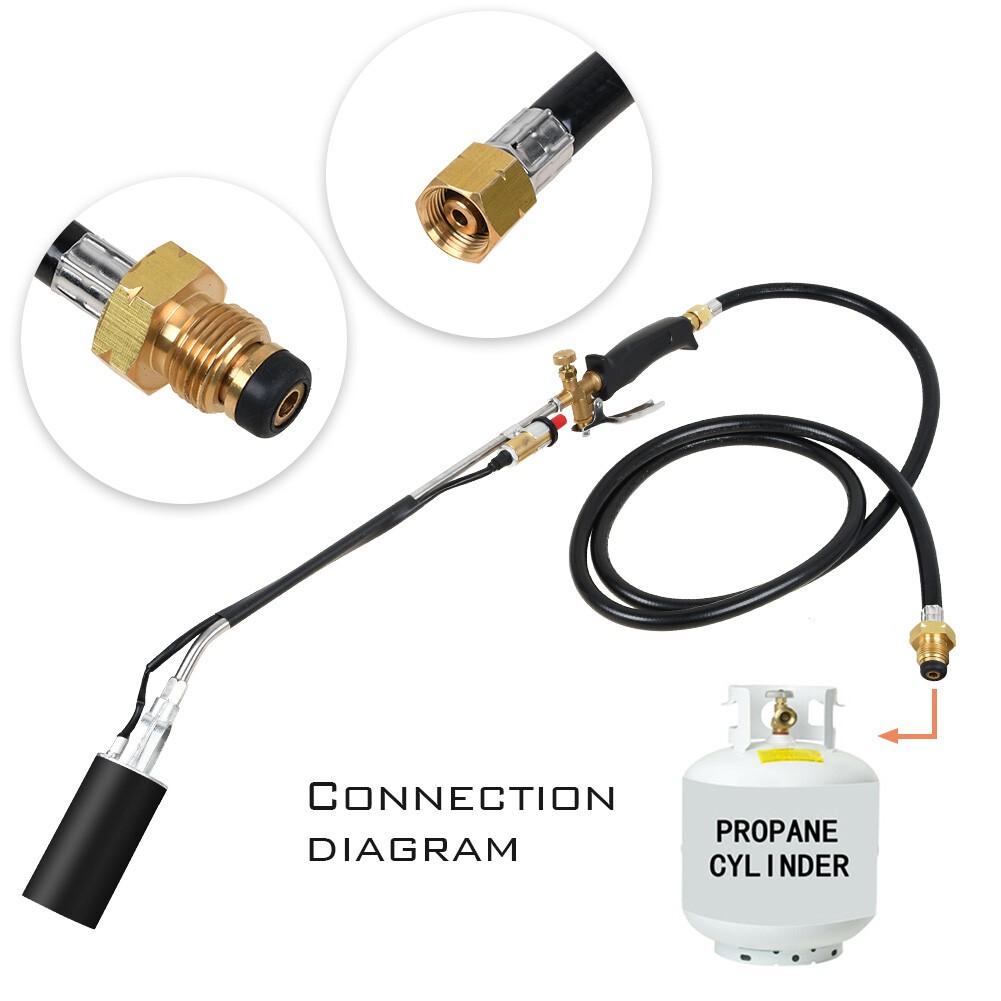 Propane Torch Weed Burner Kit Spray Gun W/ 2M Hose Snow Melting Igniter Welding