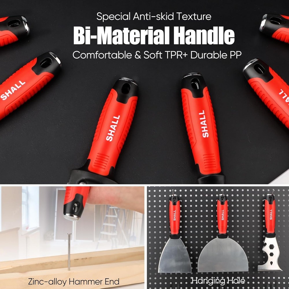 7PCS Drywall Tool Kit Putty Knife Taping Knife Scraper Mud Pan Set
