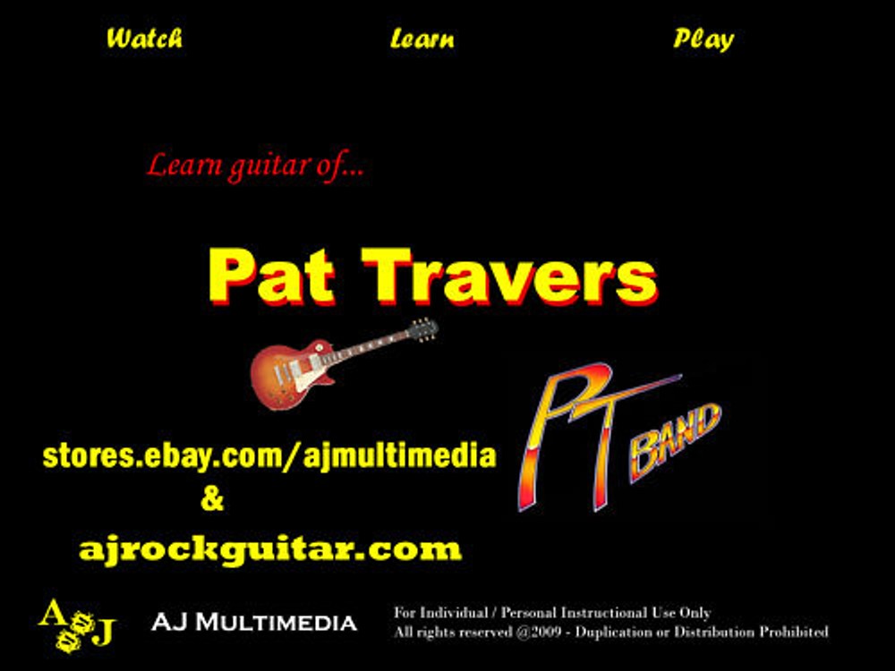 Custom Guitar Lessons, Learn Pat Travers - DVD Video