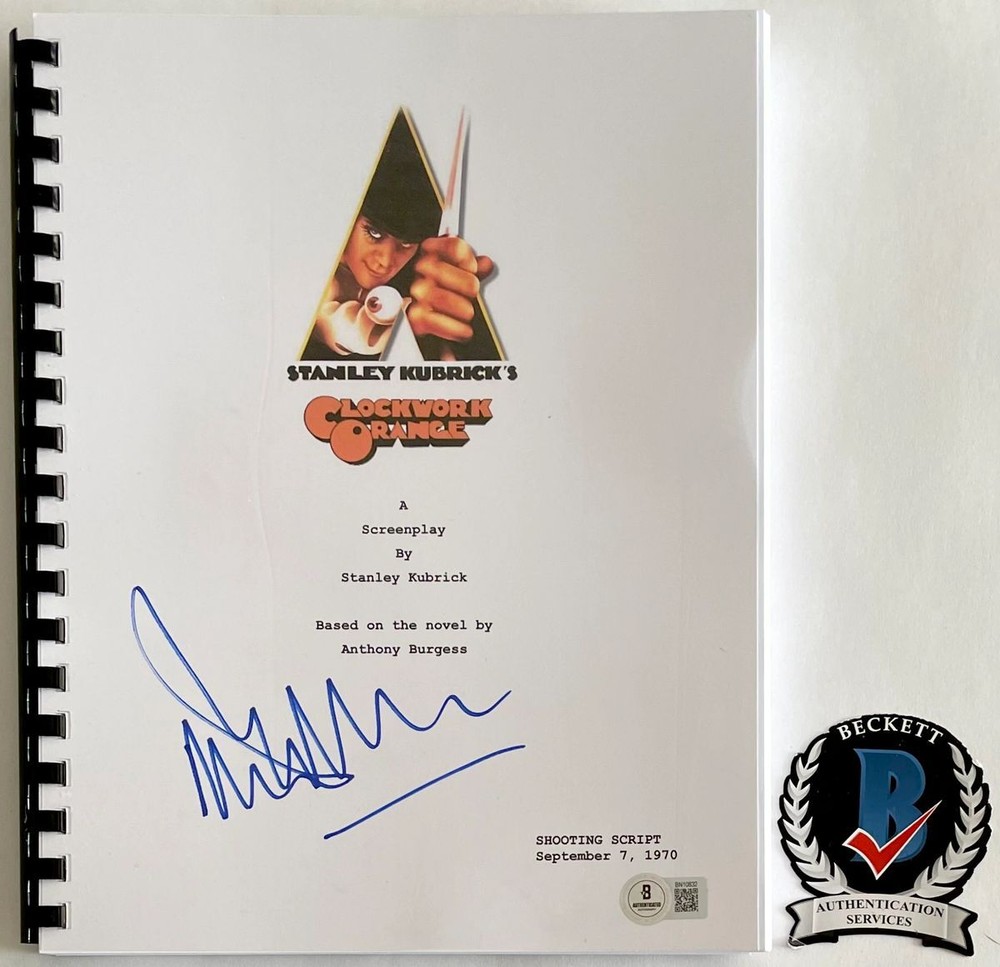 Malcolm McDowell Signed A Clockwork Orange Movie Script B Autograph BAS COA