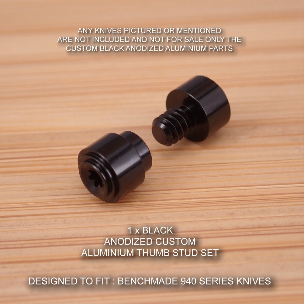 Benchmade 940 Osborne Knife 2 pc Custom Designed Thumb Stud Set Anodized BLACK