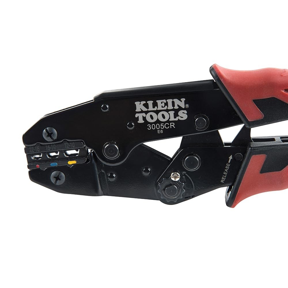 80013 Wire Stripper / Ratcheting Crimper, Electrical Red, Black