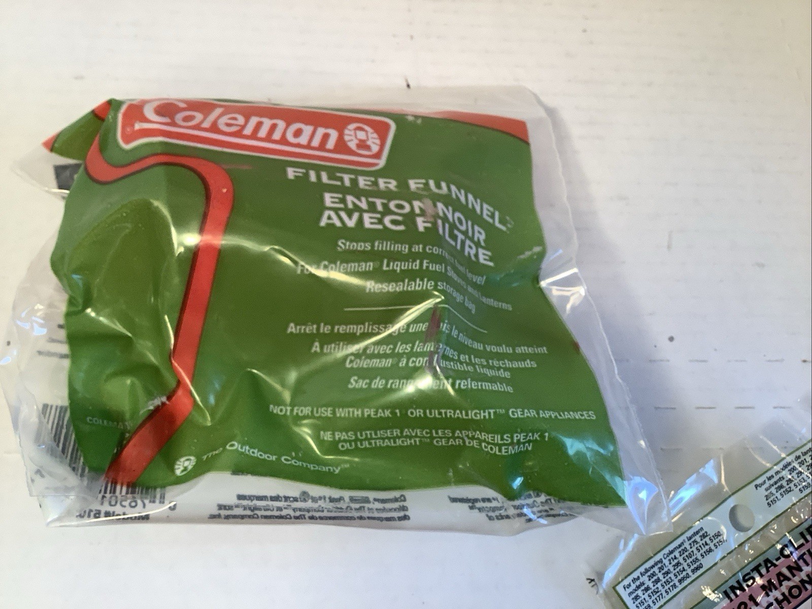 New Coleman Filter Funnel for Stove & Lantern 5103-700T