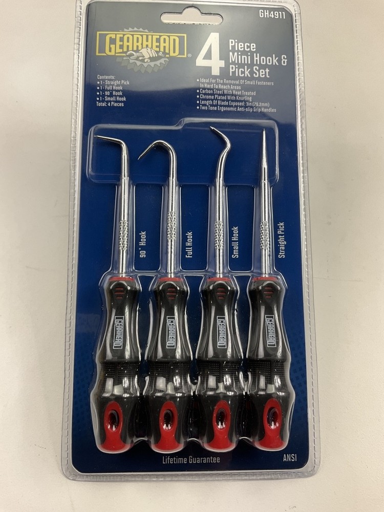 Gearhead GH4911 Mini Hook & Pick Set, 4-Piece