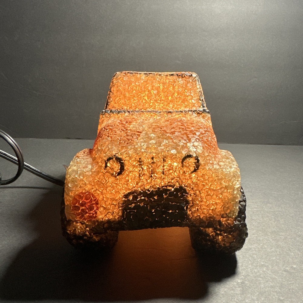 Melted Popcorn Plastic Jeep Night Light or Desk Lamp EUC