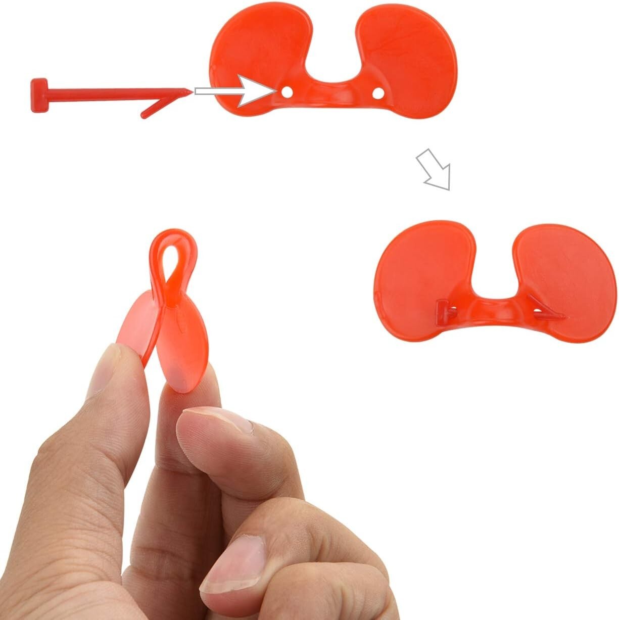 Red Plastic Chicken Eyes Glasses 10 Pack Avoid Hen Peck Each Other Chicken Farm