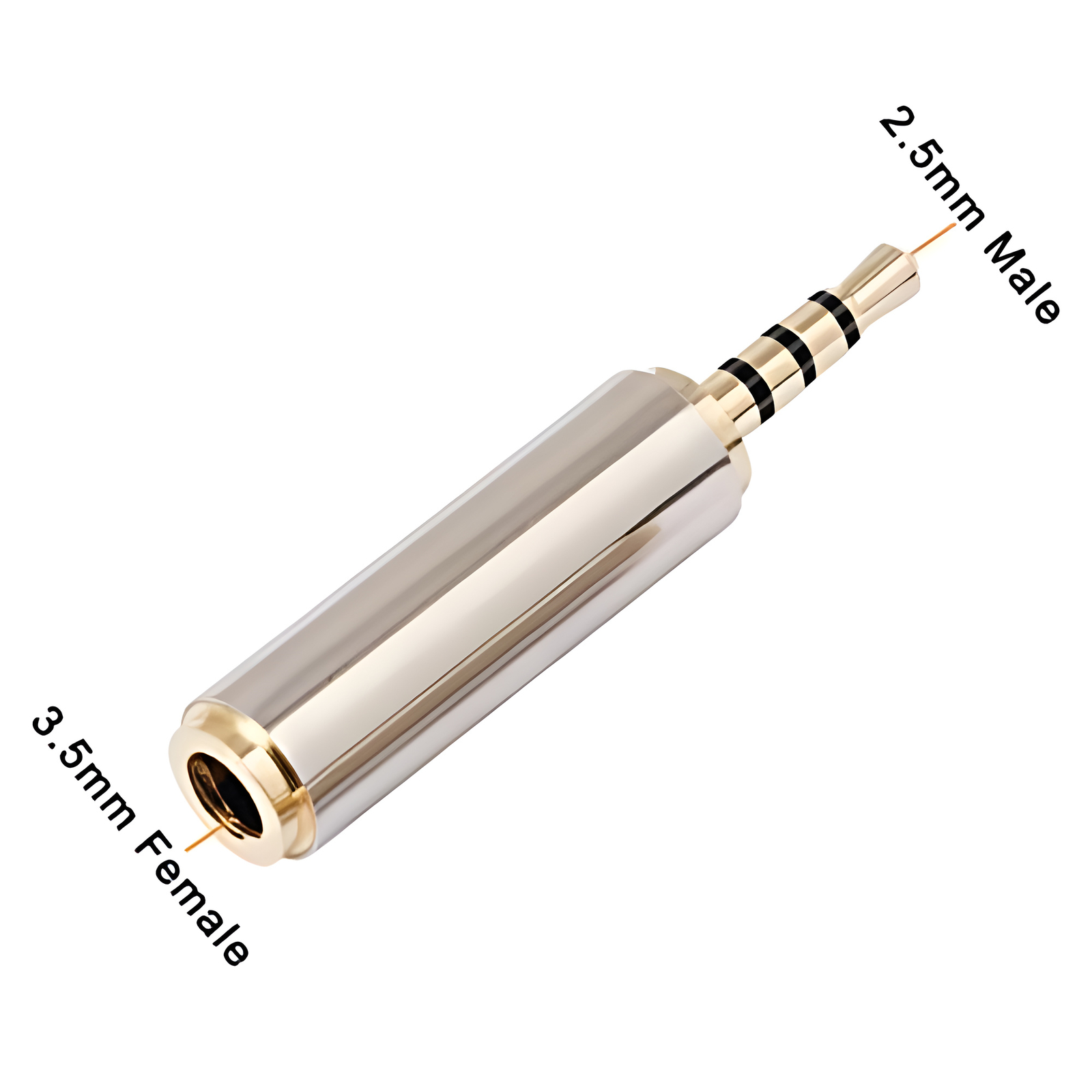2.5mm Male to 3.5mm Female Stereo Mic Audio Headphone Jack Adapter Converter