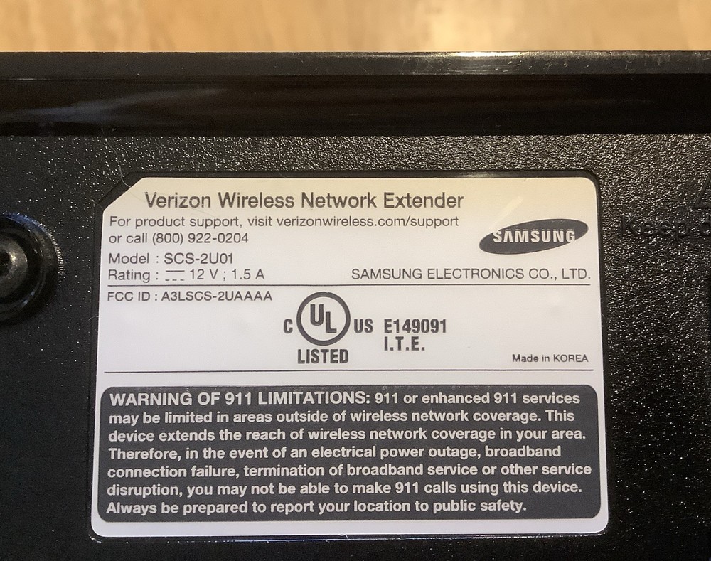 Pre Owned Samsung Verizon Wireless Network Extender Model SCS-2U01