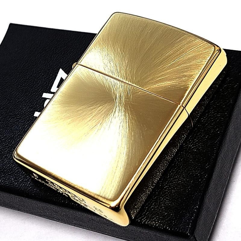 Zippo Radial Satin Gold 2 Sided Processing Lighter Regular Japan
