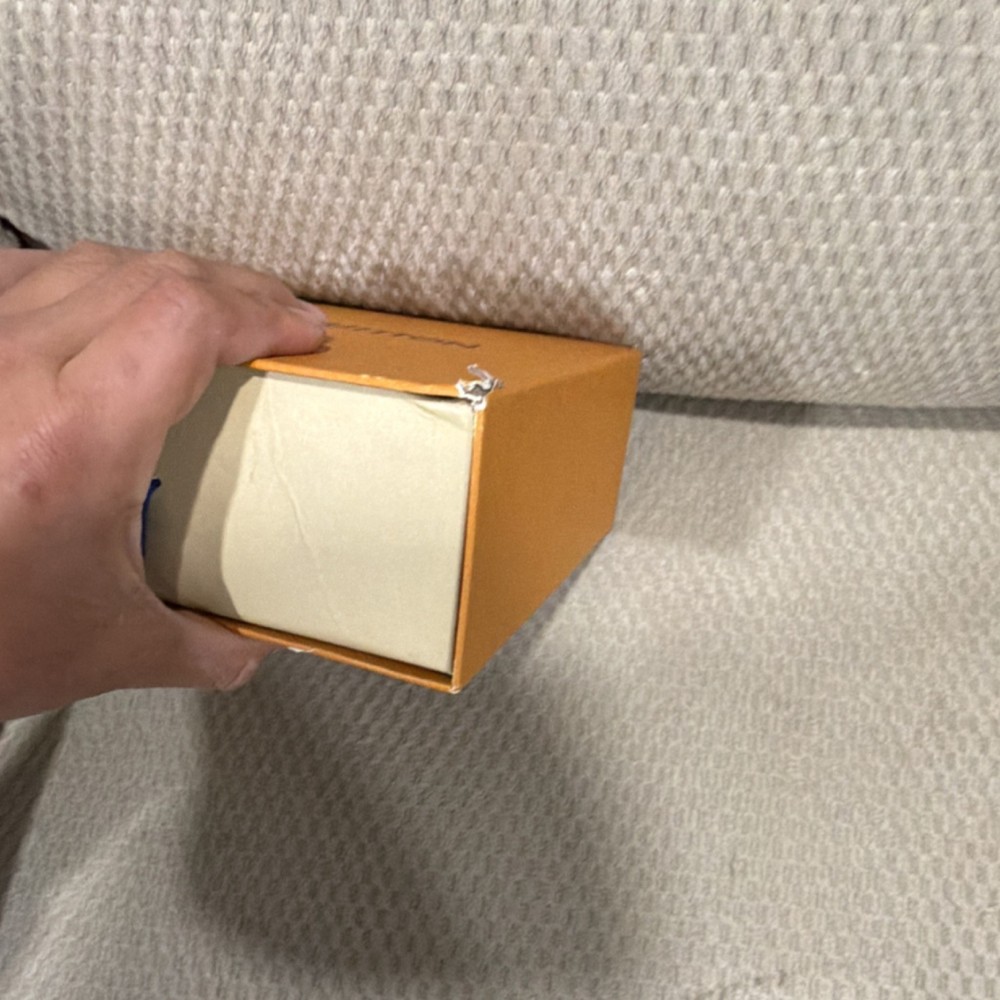 Louis Vuitton Orange Cardboard Gift Box Rectangle with Blue Pull Tab