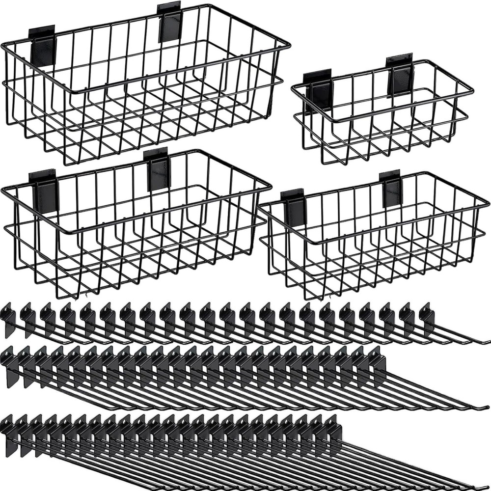 Slatwall Accessory Kit Hooks & Baskets 94 PCS