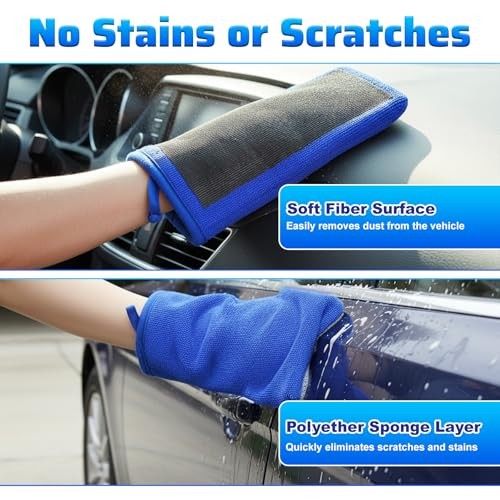 2 Pack Clay Mitt, Fine Grade Alternative Microfiber Car Clay Mitt Auto
